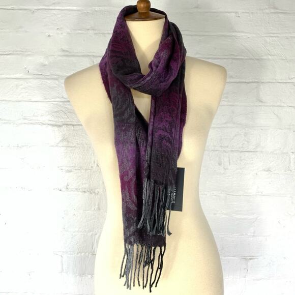 Steve Madden Purple Ombré Paisley Muffler Scarf OS - Picture 1 of 6